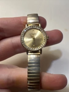 Xanadu Women’s Goldtone Watch Quartz Swiss Movement With Rhinestones Stretchy - Picture 1 of 10