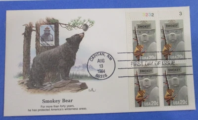 FDC  1984 FLEETWOOD CACHET FDC "SMOKEY BEAR"  POSTED CAPITAN, NEW MEXICO - Image 1 of 4