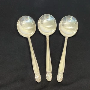 Holmes & Edwards DANISH PRINCESS International Silver Plate 1938 3 Soup Spoons - Picture 1 of 6