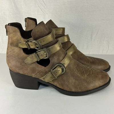 Ariat Unbridled Brown Cutout Buckle Ankle Boots Booties Women’s 11 Western - Image 1 of 4