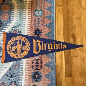 Vintage 30’s University Of Virginia Pennant Original Lady With Spear Logo - Picture 1 of 6