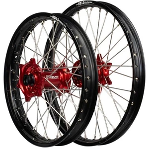 Husqvarna TE 150 2024-2025 Envy / DID Wheelset Pair 21/18 Black Rims Red Hubs - Picture 1 of 9