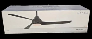 Minka Ormond 60" 3-Blade Matte Black Ceiling Fan w/ LED Light & Remote 84051 - Picture 1 of 1
