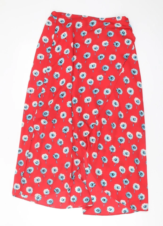 J.CREW Women's Red Floral Midi A-Line Skirt, Size S - Image 1 of 4