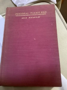 PERSONAL PLEASURES, DAME ROSE MACCAULAY,  1ST. AMERICAN ED. 1936 HC - Bild 1 von 8