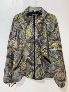 WFS Element Gear Jacket Mens Large Green Woodland Camo Fleece Zip Up - Picture 1 of 9