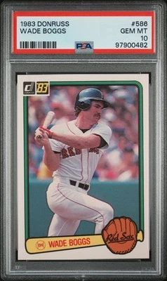 1983 Donruss Wade Boggs #586 PSA 10 ROOKIE - Image 1 of 2