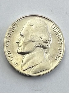 1943 D 35% Silver Jefferson Nickel War Nickel Uncirculated Full Steps - Picture 1 of 3