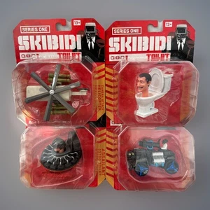 NUEVO 2025 Skibidi Toilet Serie 1 Diecast Figura 1:64 Juego Completo De 4 RARO - Imagen 1 de 6
