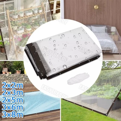 WOWSPEED PVC Wasserdichte Transparente Plane mit Ösen Schutzplane LKW Folie Klare Garten