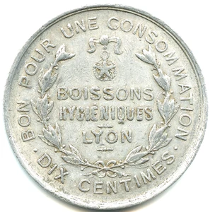 Eden-Bars aluminum token, hygienic drinks 1908 - 1915 n°7524 - Picture 1 of 2