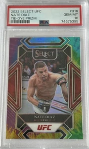 2022 Select UFC Nate Diaz Mezzanine Tie Dye SSP /25 PSA 10 - Foto 1 di 2