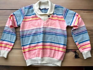 Vintage 80’s Garanimals Striped Colorful Sweater Kids Sz 6 - Picture 1 of 5