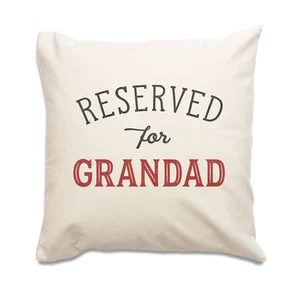 Neuf - Reserved Pour Grand-Père - Qualité Coussin Housse - Cadeau Noël - Picture 1 of 4