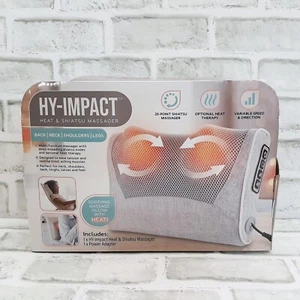 Neck Massager HY-IMPACT Heat & Massage Pillow 4 Shiatsu Rotating Heads NEW - Picture 1 of 12