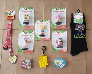 NEW Nickelodeon SPONGEBOB PATRICK Arnold REN STIMPY Figures SOCKS Lanyard + LOT - Picture 1 of 22