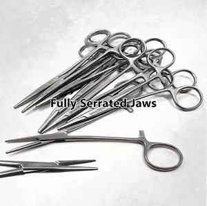 12x MOSQUITO HEMOSTAT FORCEPS 5" STRAIGHT FULL SERRATED SURGICAL STAINLESS CE - Picture 1 of 3