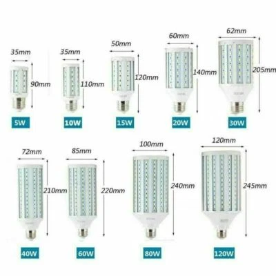 LED Corn Bulb E27 5W 10W 20W 30W 60W 120W COB Chip Light 220V 110V 2835 SMD Lamp - Image 1 of 4