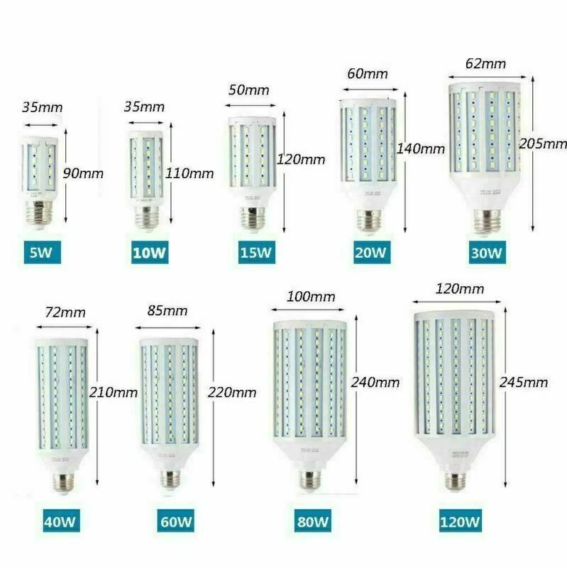 LED Corn Bulb E27 5W 10W 20W 30W 60W 120W COB Chip Light 220V 110V 2835 SMD Lamp - Image 1 of 4