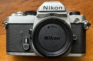 Vintage Nikon FM Silver 35mm SLR Film Camera Body Only - Picture 1 of 13