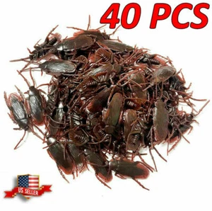 Realistic Fake Cockroaches Prank Toys 40pcs Creepy Creature Bugs Gag Party Joke - Picture 1 of 6