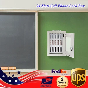 Cell Phone Lock Box 24 Slots Phone Locker & Key Cell Phones Storage Cabinet - Picture 1 of 14