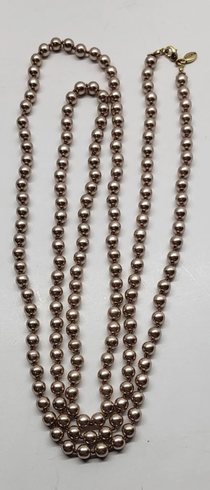 Pilgrim Faux Pearl Necklace Long Bronze Danish Design - Image 1 of 4