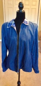 Jane Ashley Womens Lined Blue Denim Jacket Sz M - Picture 1 of 5
