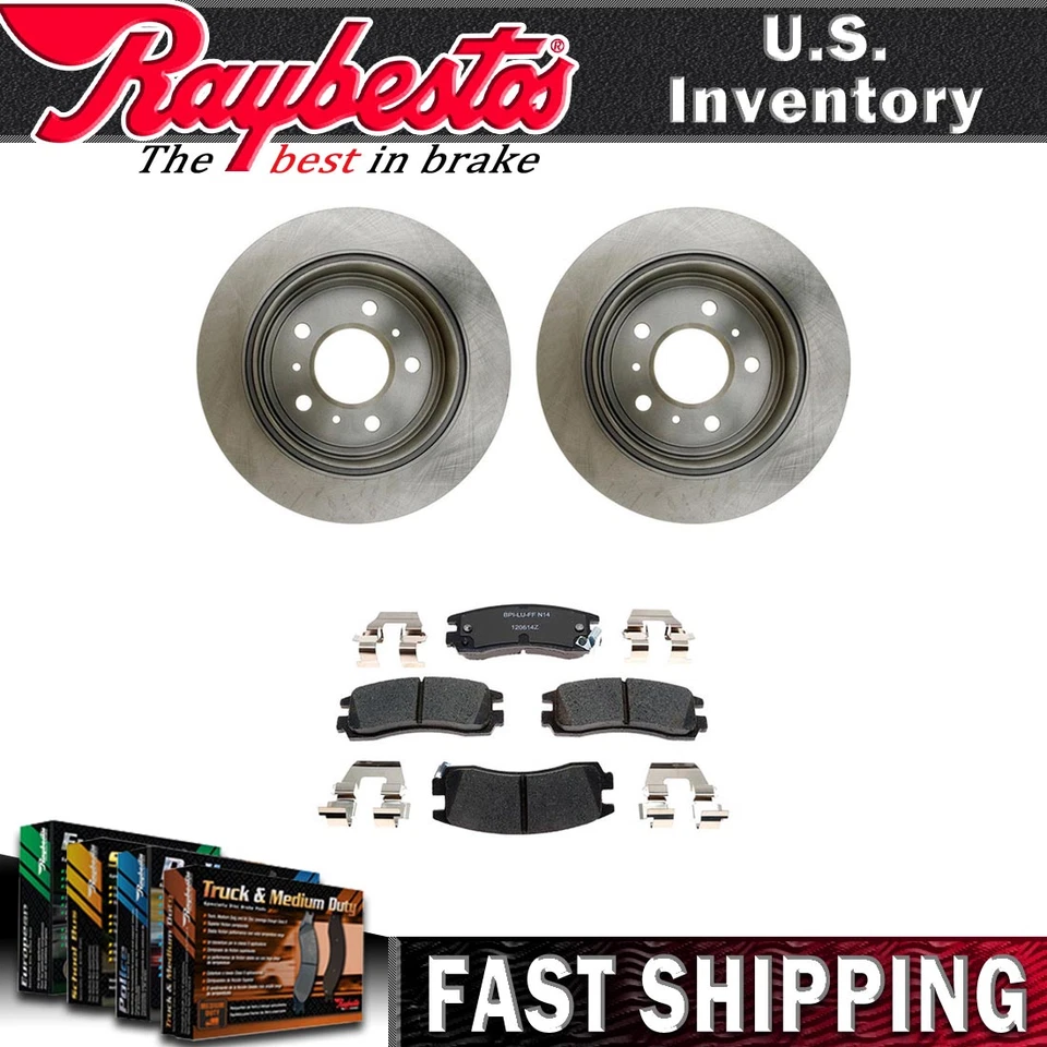 Kit de rotores de freno traseros pastillas de freno de cerámica y herrajes para Buick Allure 2008-2009 Foto 1 de 4