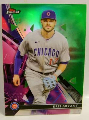 KRIS BRYANT #34 /99 GREEN REFRACTOR TOPPS FINEST BASEBALL 2021 - Image 1 of 2