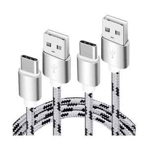 2 Pck 15' Google Pixel 2 USB Type C Charging Cables Nylon-Braided Cords Flexible - Picture 1 of 7