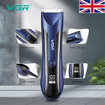 Men's Pubic Hair Trimmer Electric Groin & Body Hair Shaver for Balls Body Hair