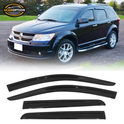 Fits 09-20 Dodge Journey Sedan Window Visors Rain Sun Guard Vent 4 Pieces Set Foto 1 de 4