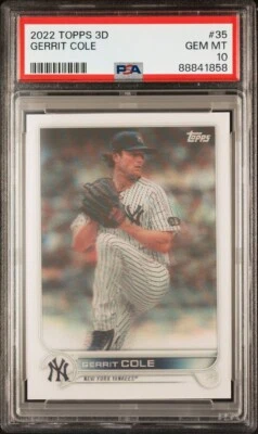 2022 Topps 3D Gerrit Cole PSA 10 Gem Mint #35 Pop 1 - Image 1 of 3