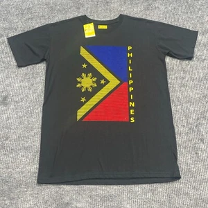 Philippines Flag Shirt Mens Large Black Red Blue Yellow Filipino Fiesta NWT - Picture 1 of 7
