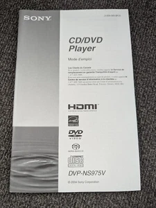 Sony DVP-NS975V CD DVD Player Instruction Manual In FRENCH - Picture 1 of 5