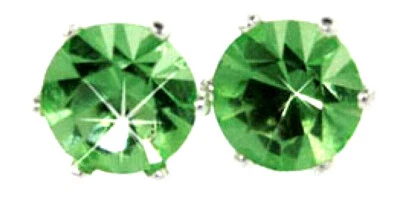 A Lobo Orecchini Peridoto Verde Chirurgico Acciaio 2 Ctw Swarovski Beige Element - Immagine 1 di 4