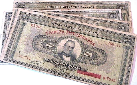 1932 Greece 1000 Drachmai F/F+ Original Greek Banknote Paper Money Currency p100 Cover