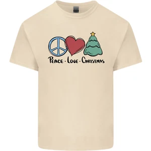 Paz Amor Navidad Algodón Hombre Camiseta - Imagen 1 de 12