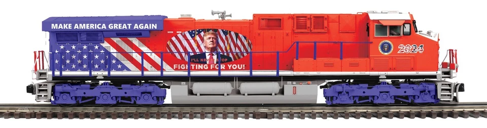 MTH 20-21935-1 Trump MAGA #2024 ES44AC PS3 LEDs Diesel Locomotive O NEW - Image 1 of 4