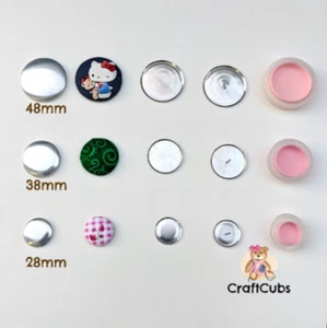 Fabric Self Cover Buttons Flat Backs / Shank Backs in 28mm 38mm 48mm - Picture 1 of 2