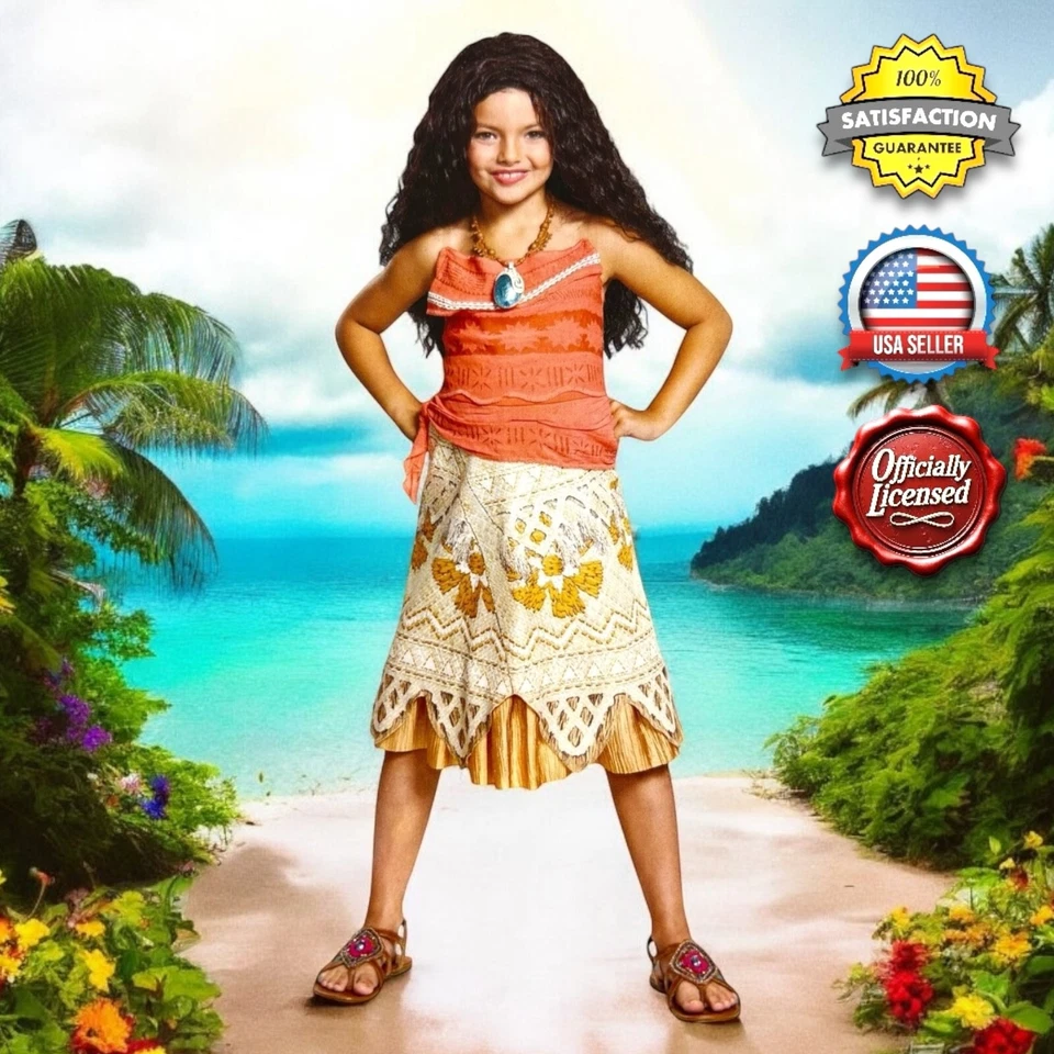 Disney Moana Girls Kids Child Costume | Disguise 99475 Size Medium 7-8