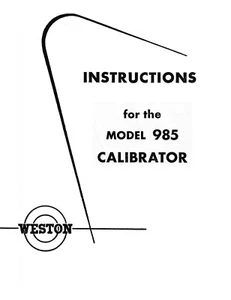 Manual de calibrador Weston 985 - Imagen 1 de 1