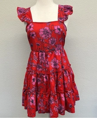 Mini Vestido Band of Gypsies BOG Colectivo Floral Manga Acampanada en Niveles GRANDE Foto 1 de 4