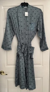 Free People Intimately Sz XS/S Oasis House Robe Blue Motif Kimono Stone $128 NWT - Picture 1 of 22