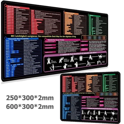 Mauspad mit Deutsch 25x30cm 60x30cm Mousepad Anti-Rutsch für Laptop Gaming - Bild 1 von 4