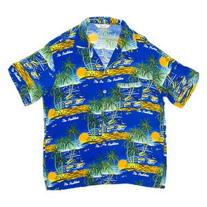 Camisa hawaiana para hombre azul patrón loco XL - Imagen 1 de 6