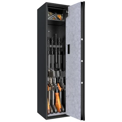 Electronic Rifle Safe 5-Gun Storage Cabinet with Digital Keypad & Emergency Keys