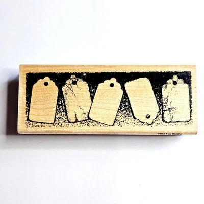 TAG BORDER Stampendous Rubber Stamp Y604 Collage Mixed Media Label M111 - Image 1 of 4