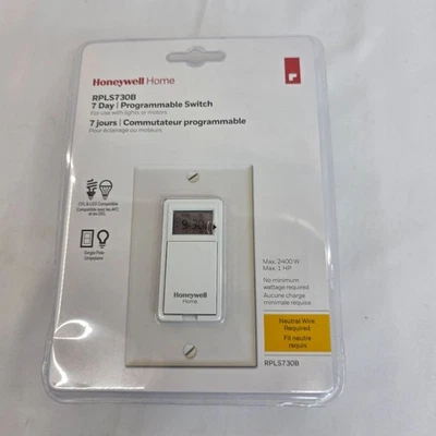 Interruptor programable de 7 días Honeywell RPLS730B para luces y motores Foto 1 de 4